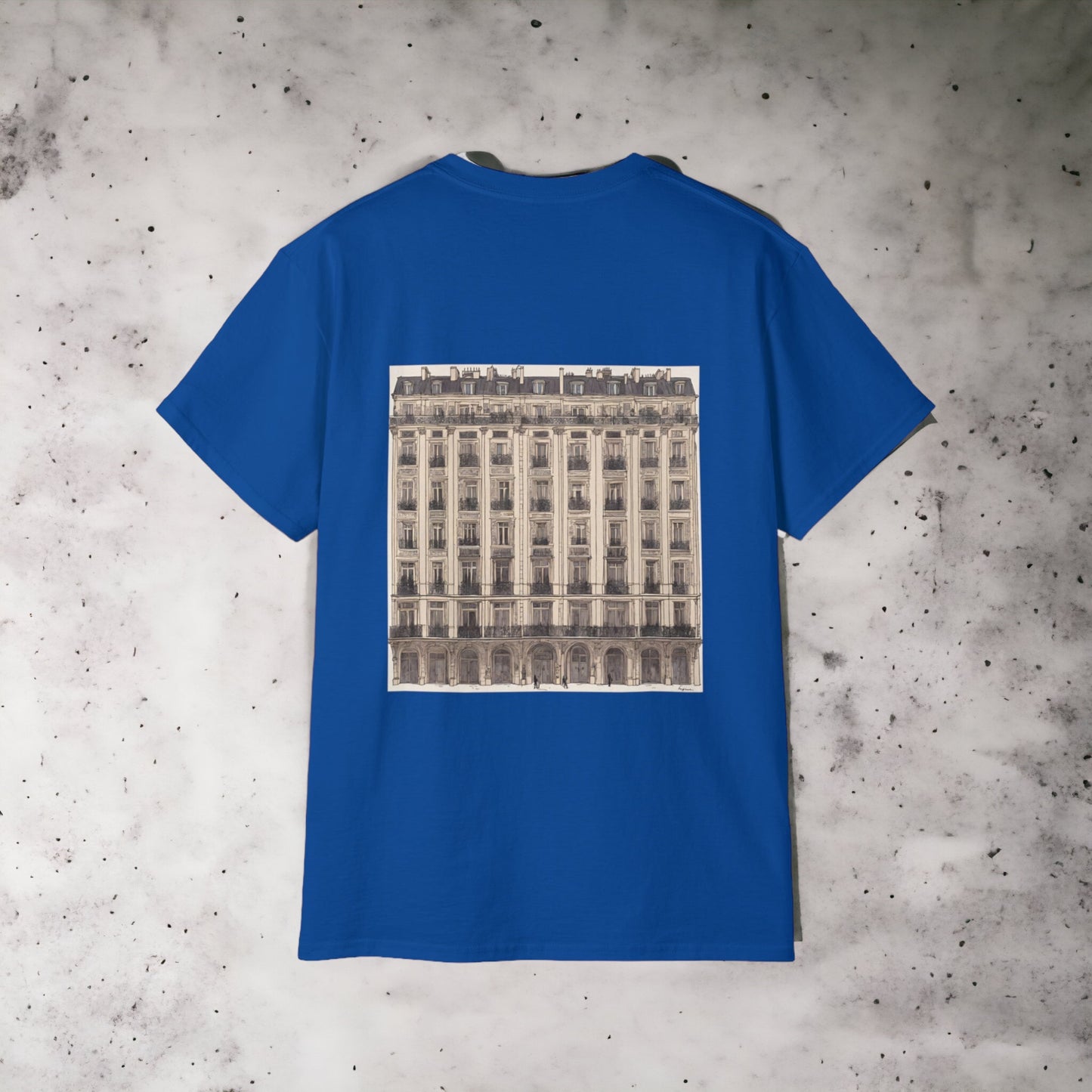 Colors - Parisian building - Unisex Ultra Cotton Pink, Blue, Black Tee