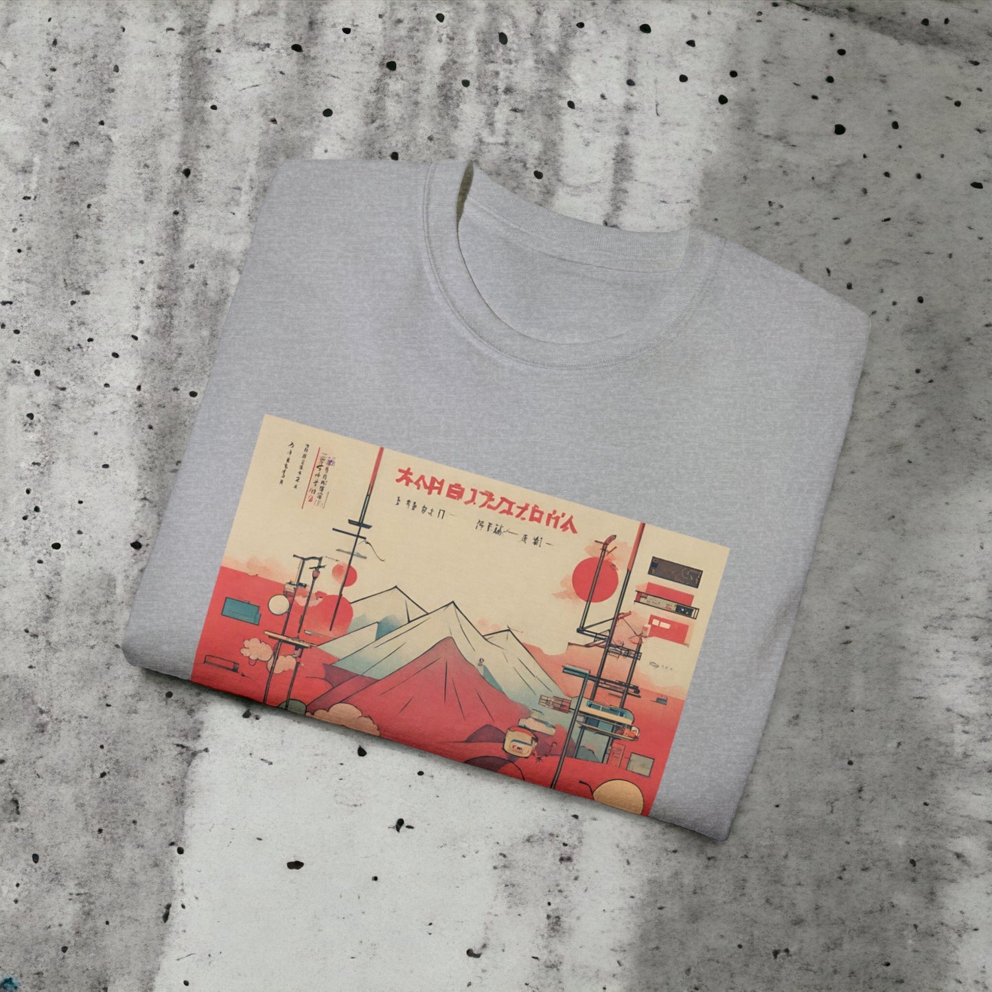 Acid Mt. Fuji I - Unisex Ultra Cotton White, Black, Grey or Pink Tee