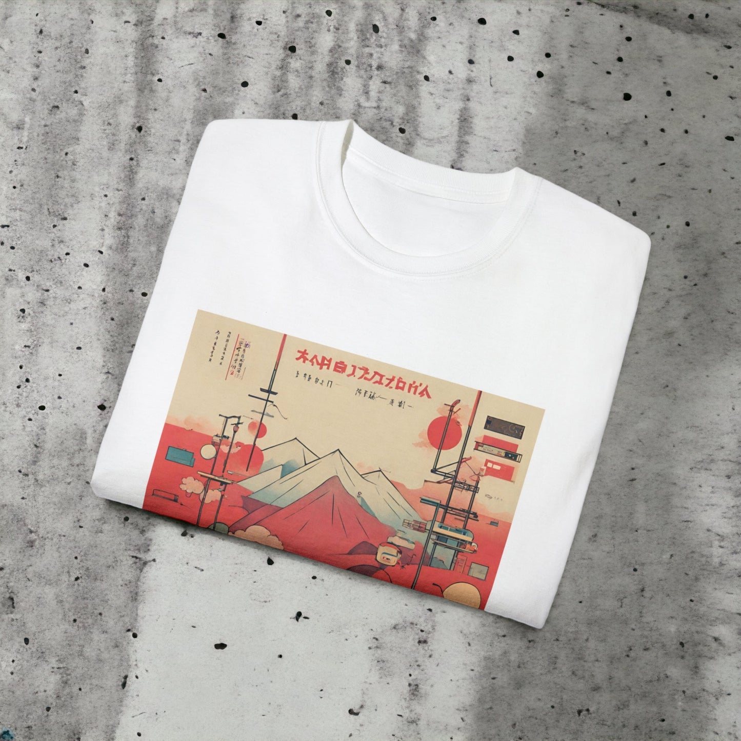 Acid Mt. Fuji I - Unisex Ultra Cotton White, Black, Grey or Pink Tee