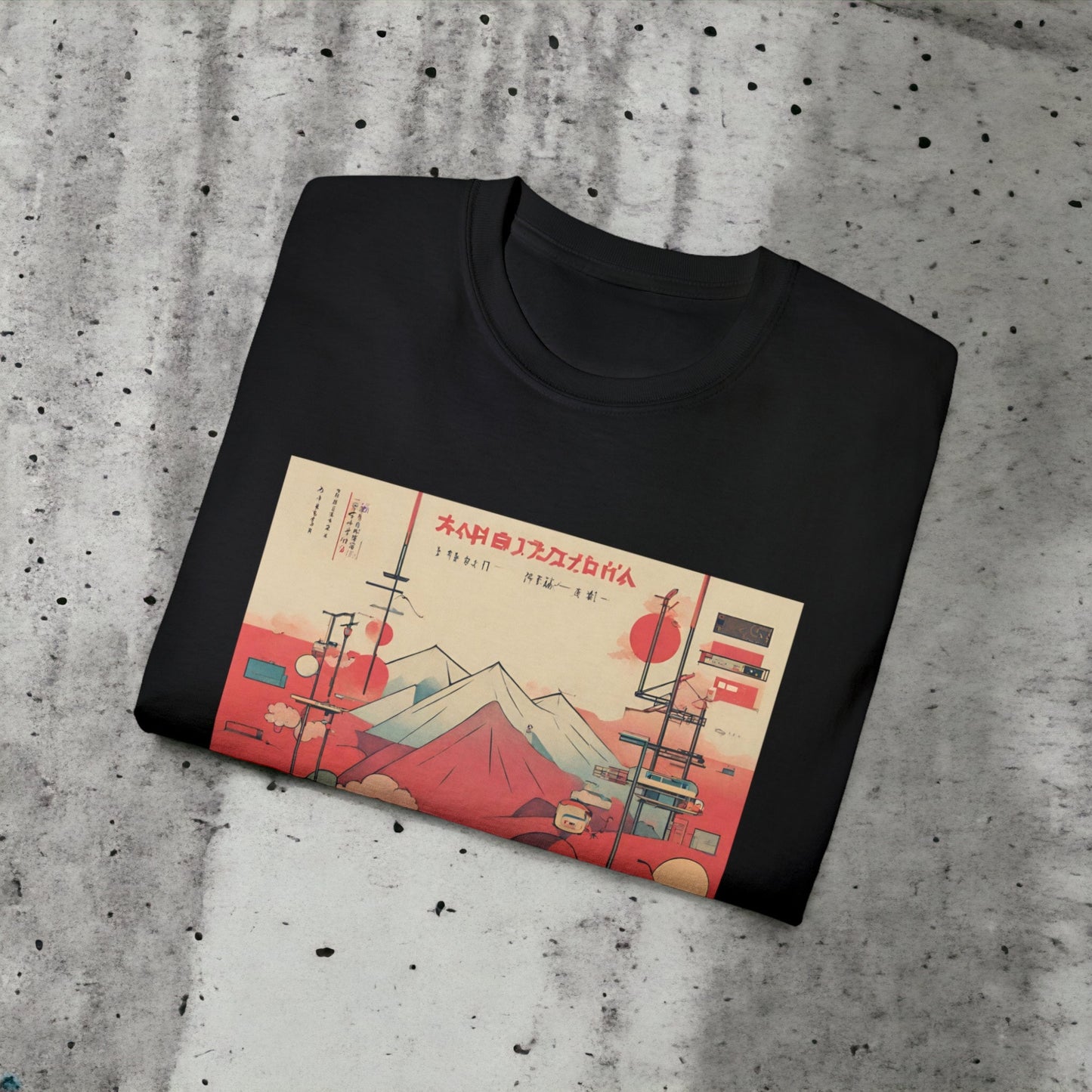 Acid Mt. Fuji I - Unisex Ultra Cotton White, Black, Grey or Pink Tee