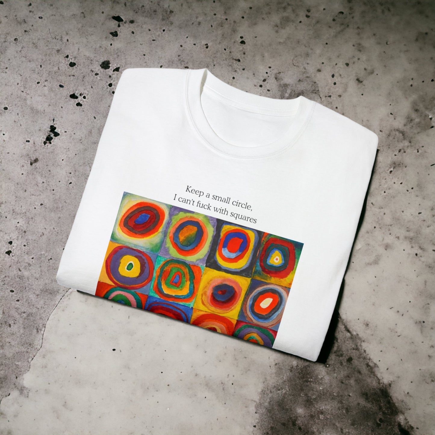 Art Tee - Color Study, Squares with Concentric Circles, Vassily Kandinsky - Playboi Carti Quote - Unisex Ultra Cotton White Tee