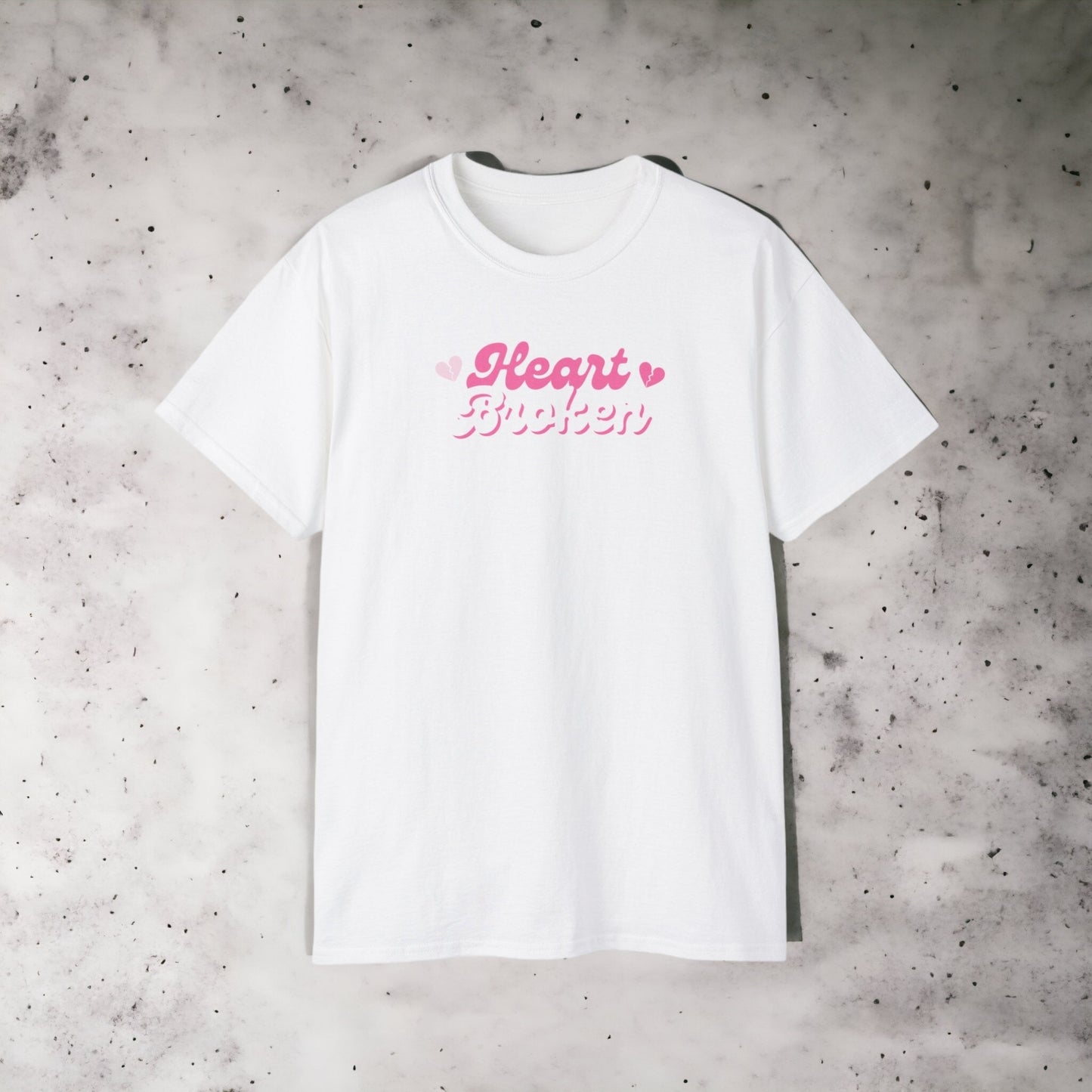 Heartbroken - Unisex Ultra Cotton White or Pink Tee